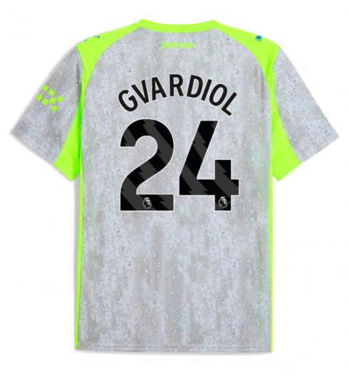 Moške Nogometnih dresov Manchester City Josko Gvardiol #24 Tretji 2025-26 Kratki rokavi Moške Nogometnih dresov Manchester City Josko Gvardiol #24 Tretji 2025-26 Kratki rokavi